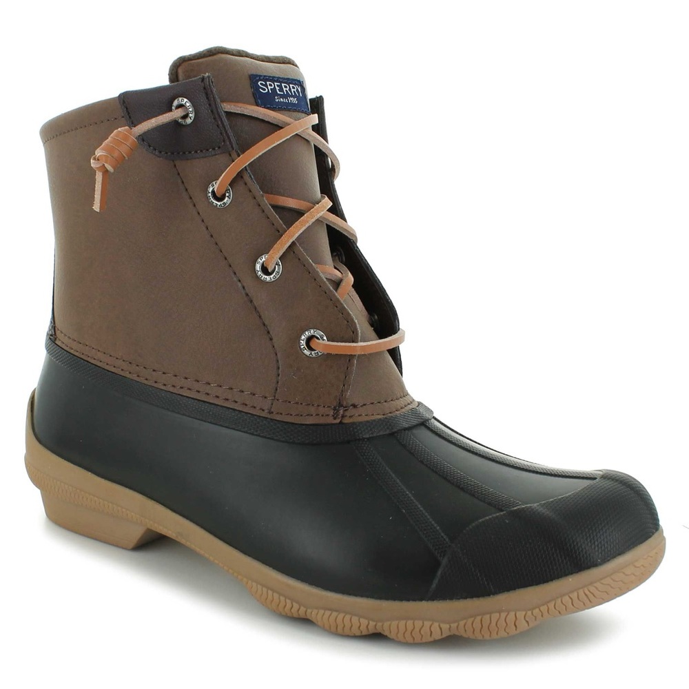 Sperry Black and Brown Waterproof Boots